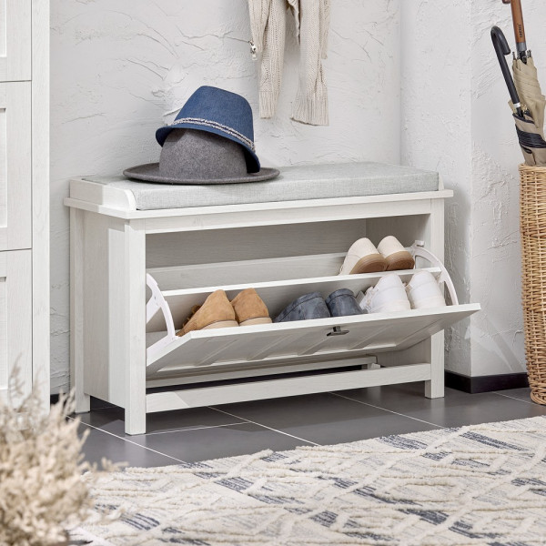 SoBuy Szafka na buty z jednymi drzwiami Biały 80x30x50cm FSR161-W