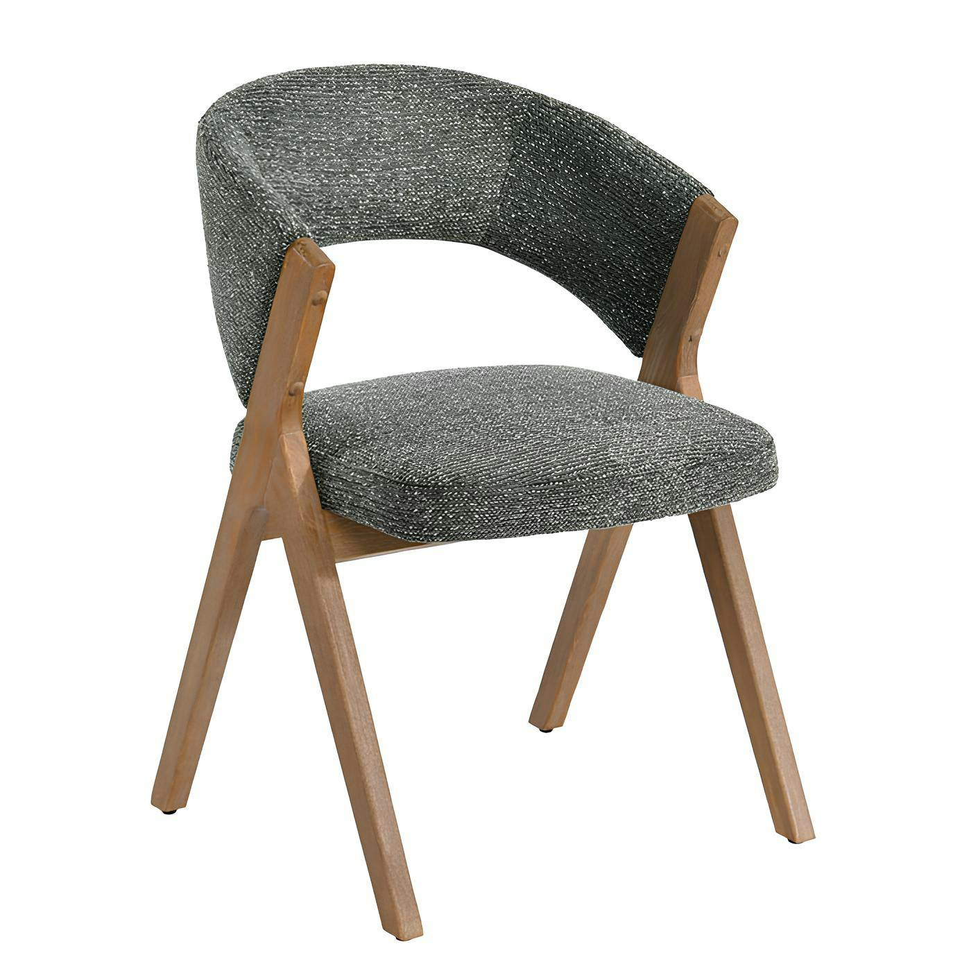 Chaise verte bois et tissu, forme ronde (lot de 2) AGADE