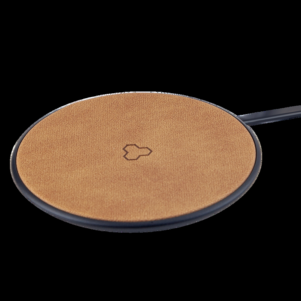 Bluehive 15 Watt Leather Wireless Charger, Qi Certified, Brown