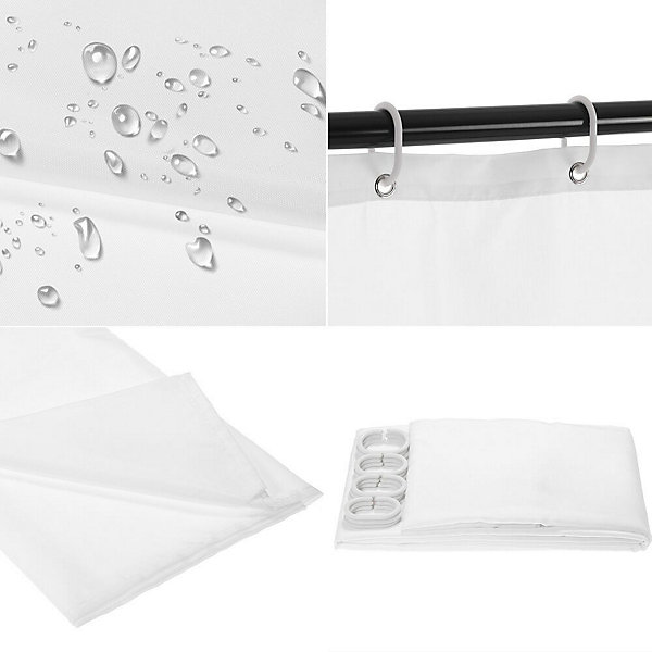 BASHLWUA Simple Abstract Leaf Pattern Shower Curtain-180x180cm,, Machine Washable Polyester Shower Curtain with 12 Hooks