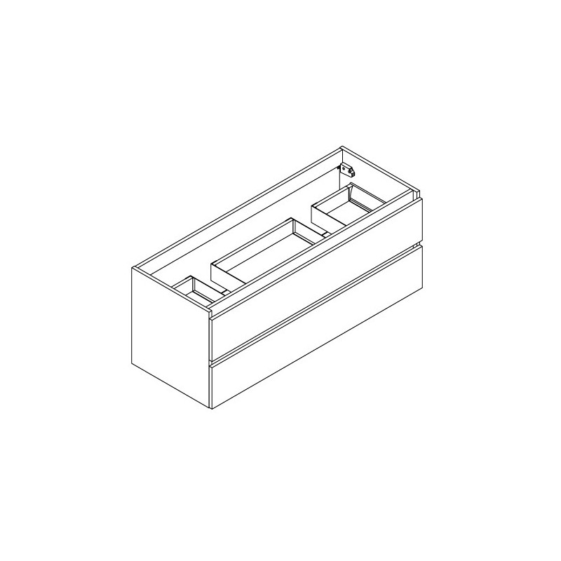 Meuble sous-plan Alma pour double vasque avec 2 tiroirs blanc brillant 120 cm ALLIBERT