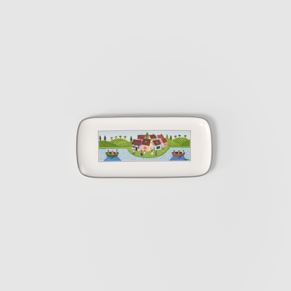 Design Naif Serving Platter - Multi-colored, Premium Porcelain