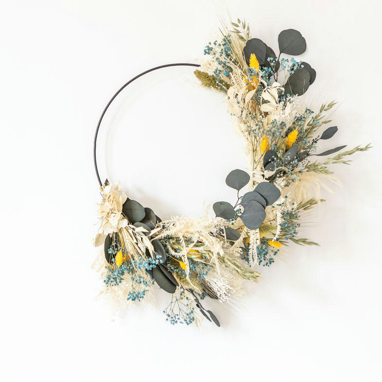 - Couronne murale de fleurs séchées Herbert Diamètre 20cm