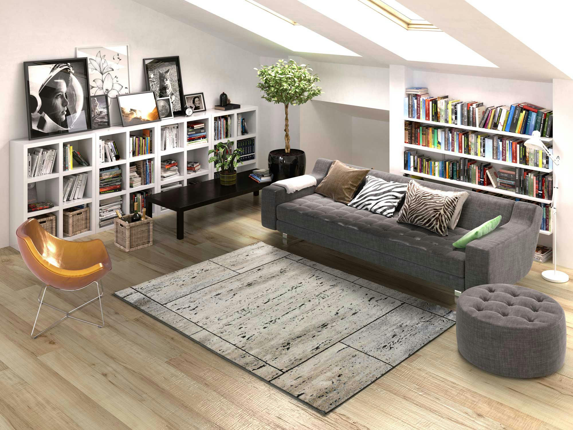 ASTRID - Tapis abstrait dans les tons beiges, 133X190 cm