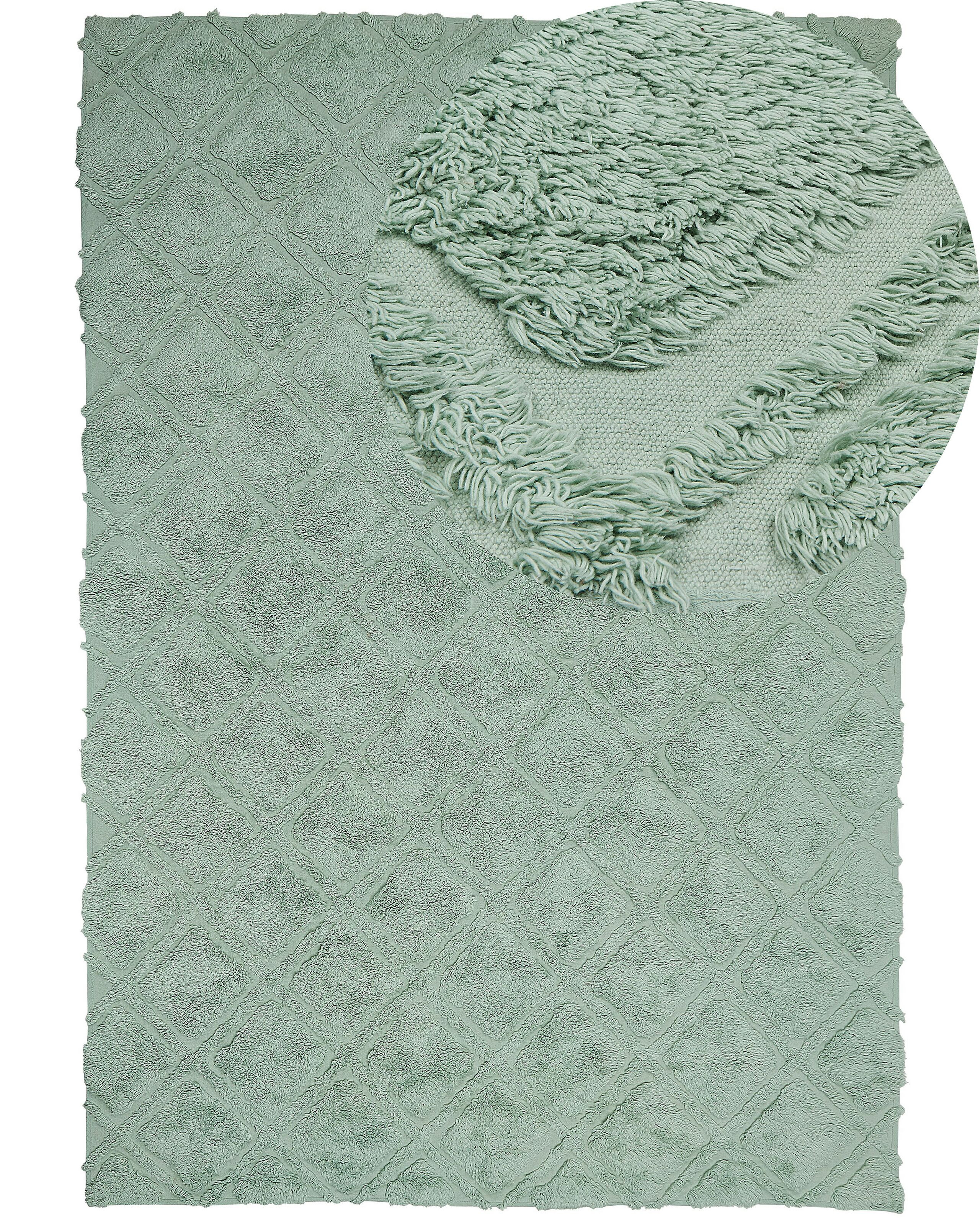 Dywan boho geometryczny wzór 160x230 cm zielony