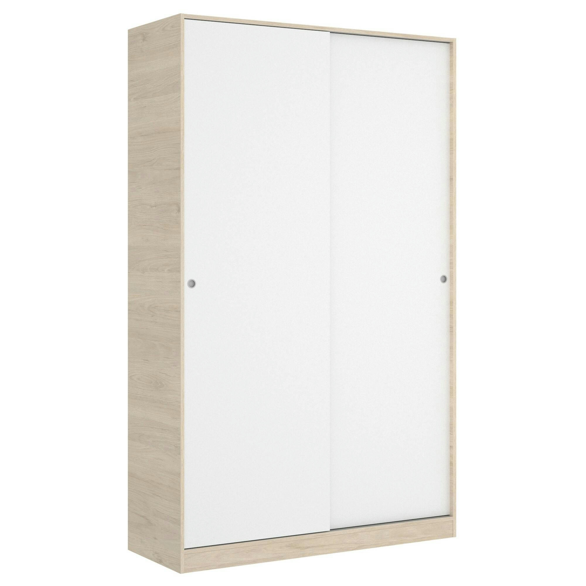 DENALI - Garde-robe effet bois blanc et chêne