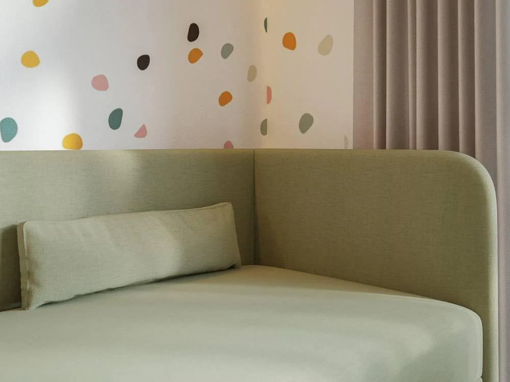Jeugdbed Cambrils chenille rechts 90 x 200 cm met opbergruimte