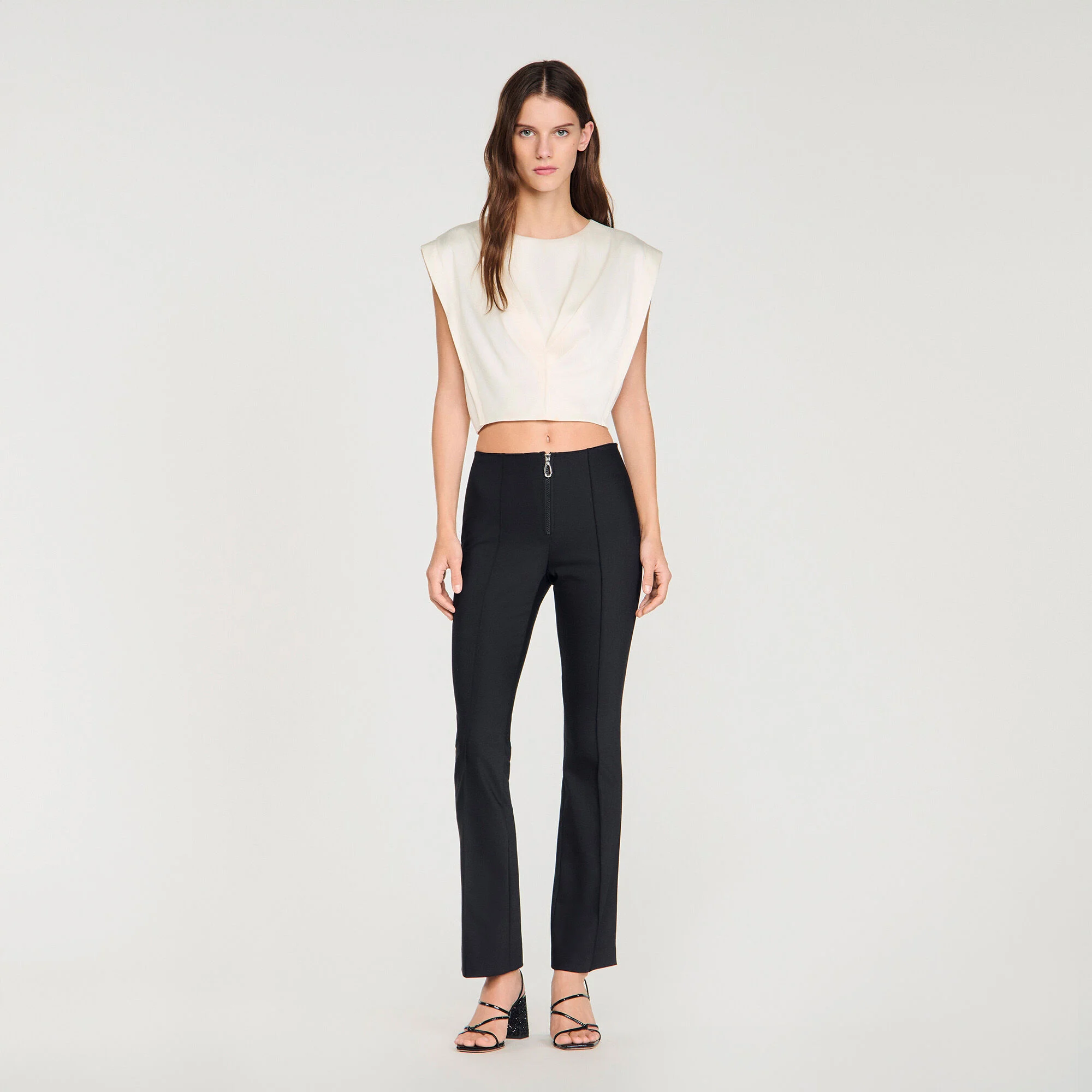 Pantalon à plis et zip