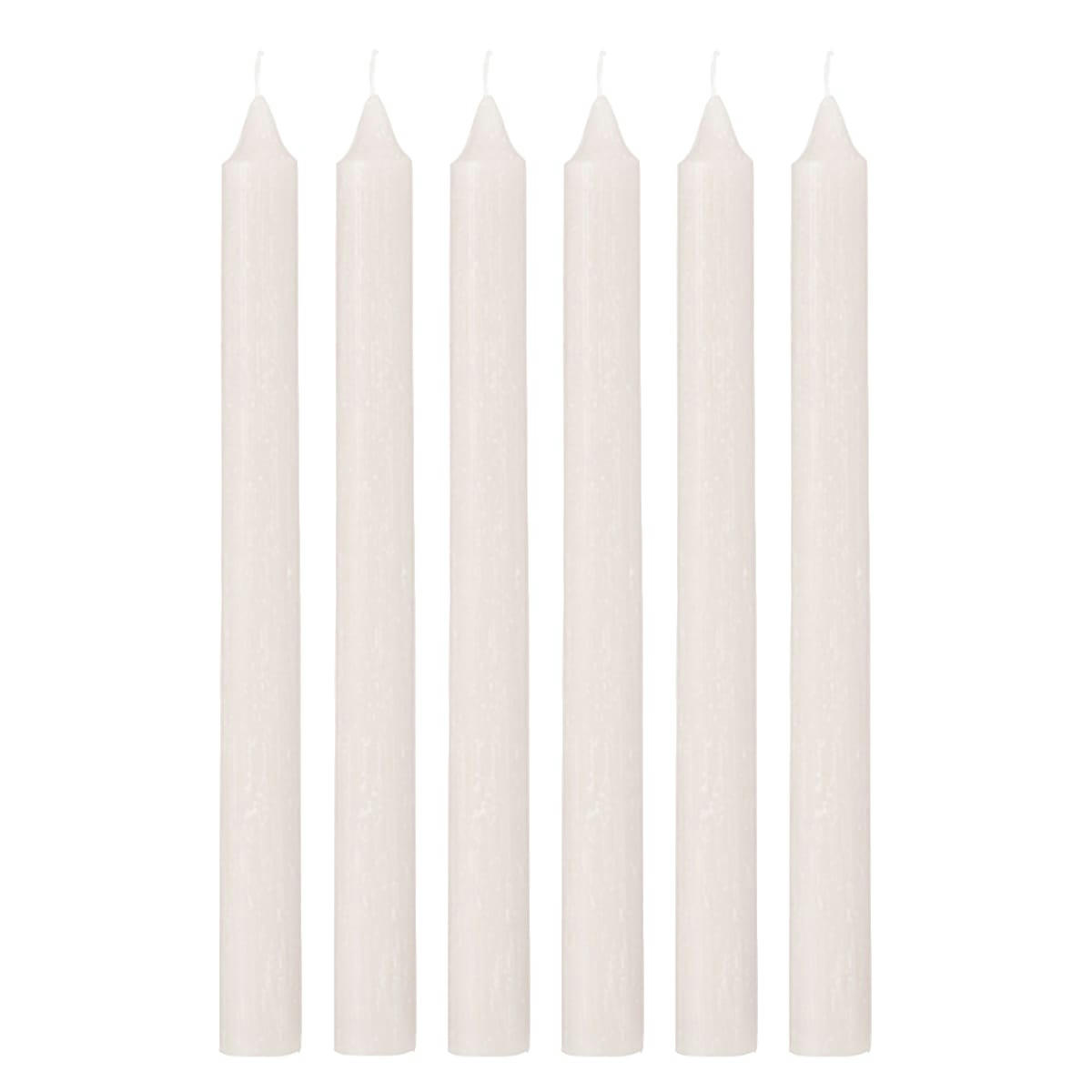 RUSTIC - 10 Bougies blanches pour chandelier en paraffine H25