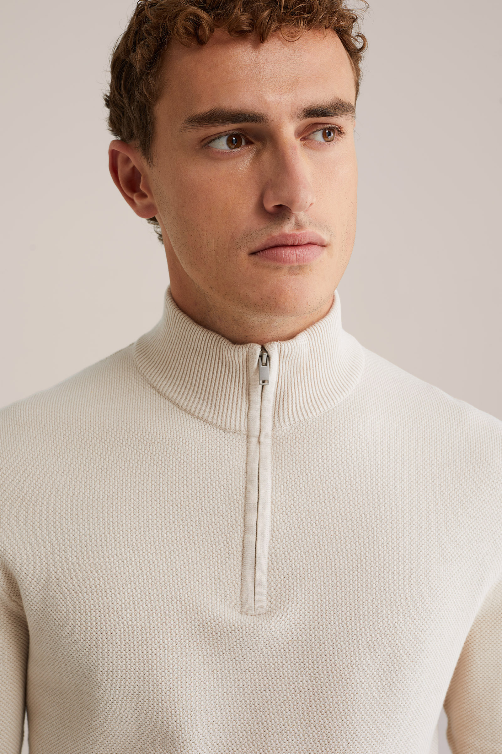 Heren Regular fit trui met quarter-zip