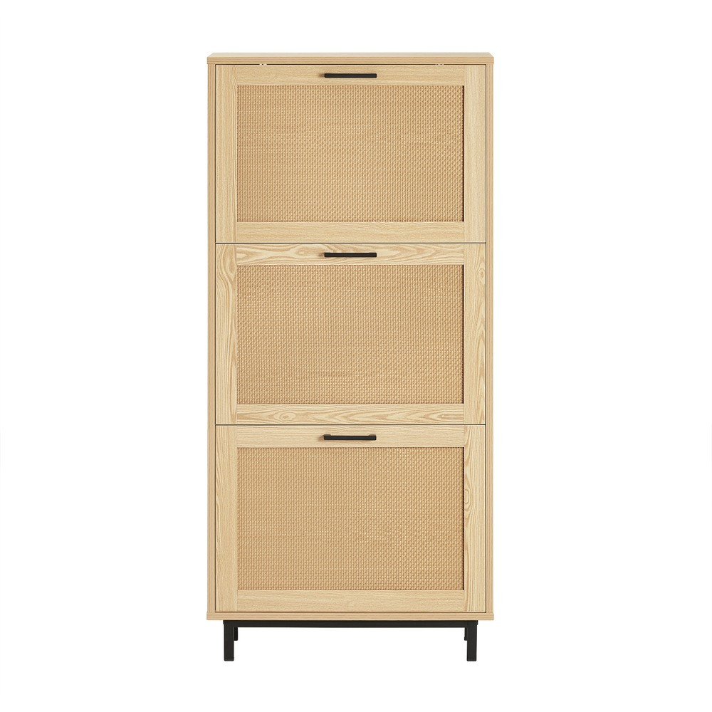 SoBuy Szafka na buty z trzema drzwiczkami 60x23.8x127cm Nowoczesny FSR155-N
