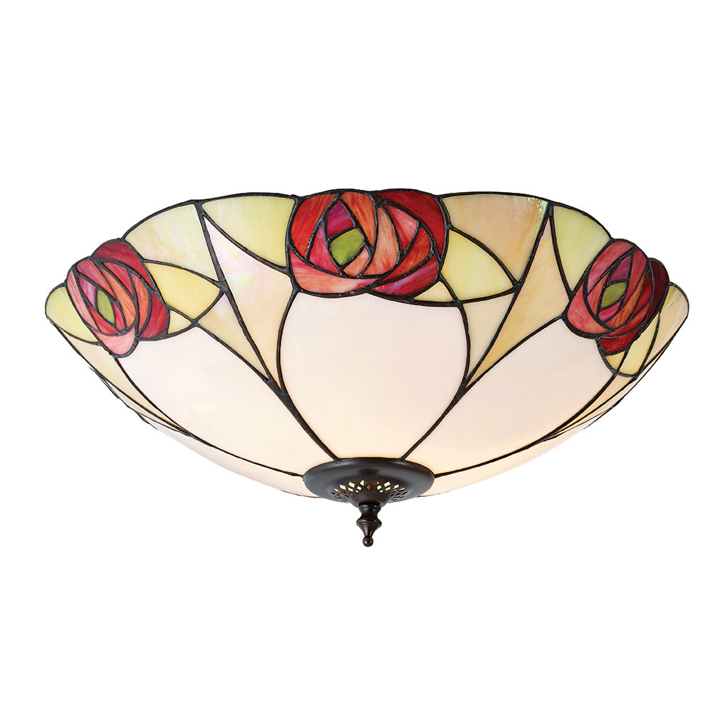 Plafon INGRAM rozeta brązowy 2xE27x20W wym:18x45x45cm IP20 Tiffany