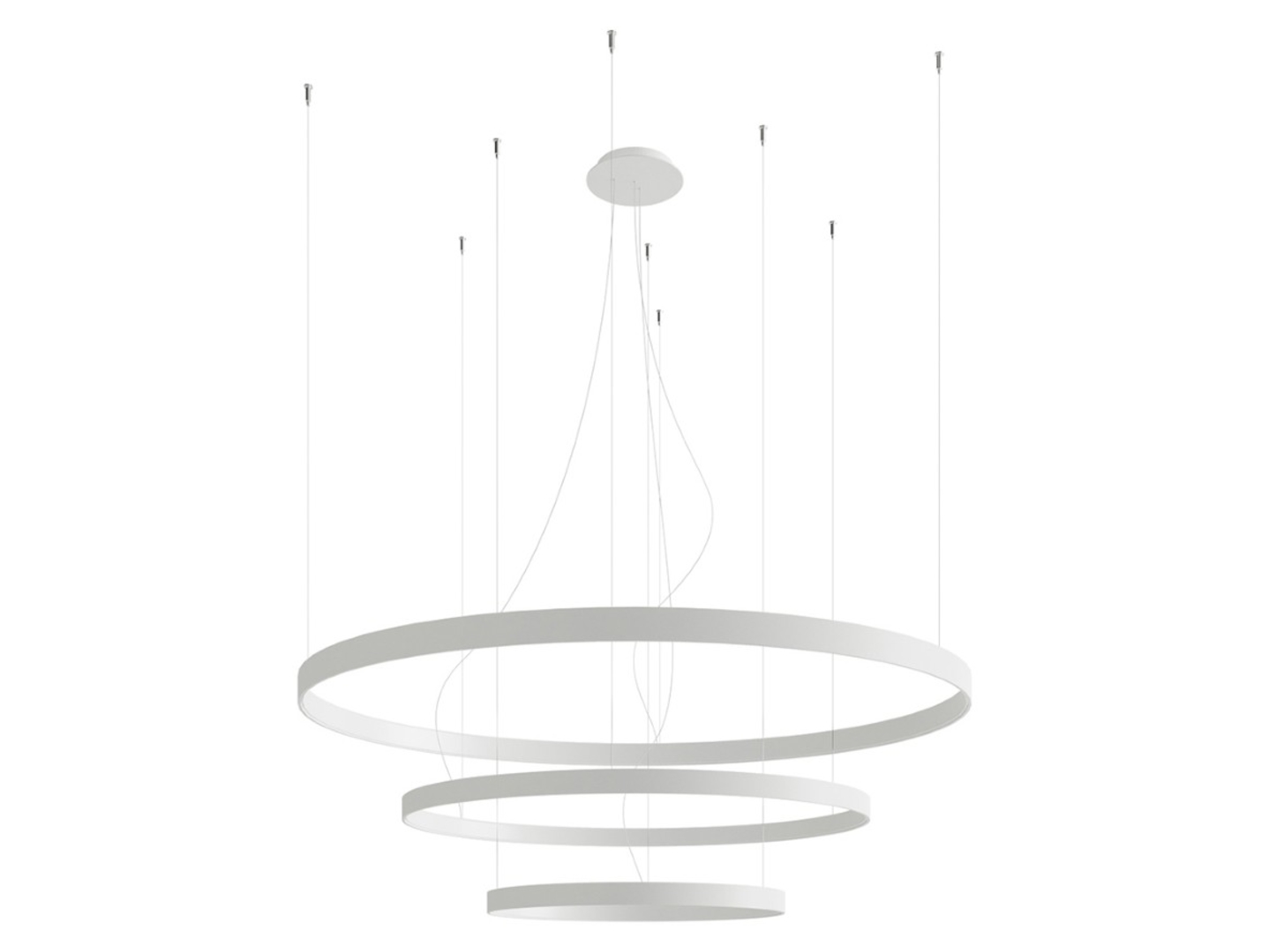 Lampa wisząca Rio LED 3-punktowa aluminiowa biała