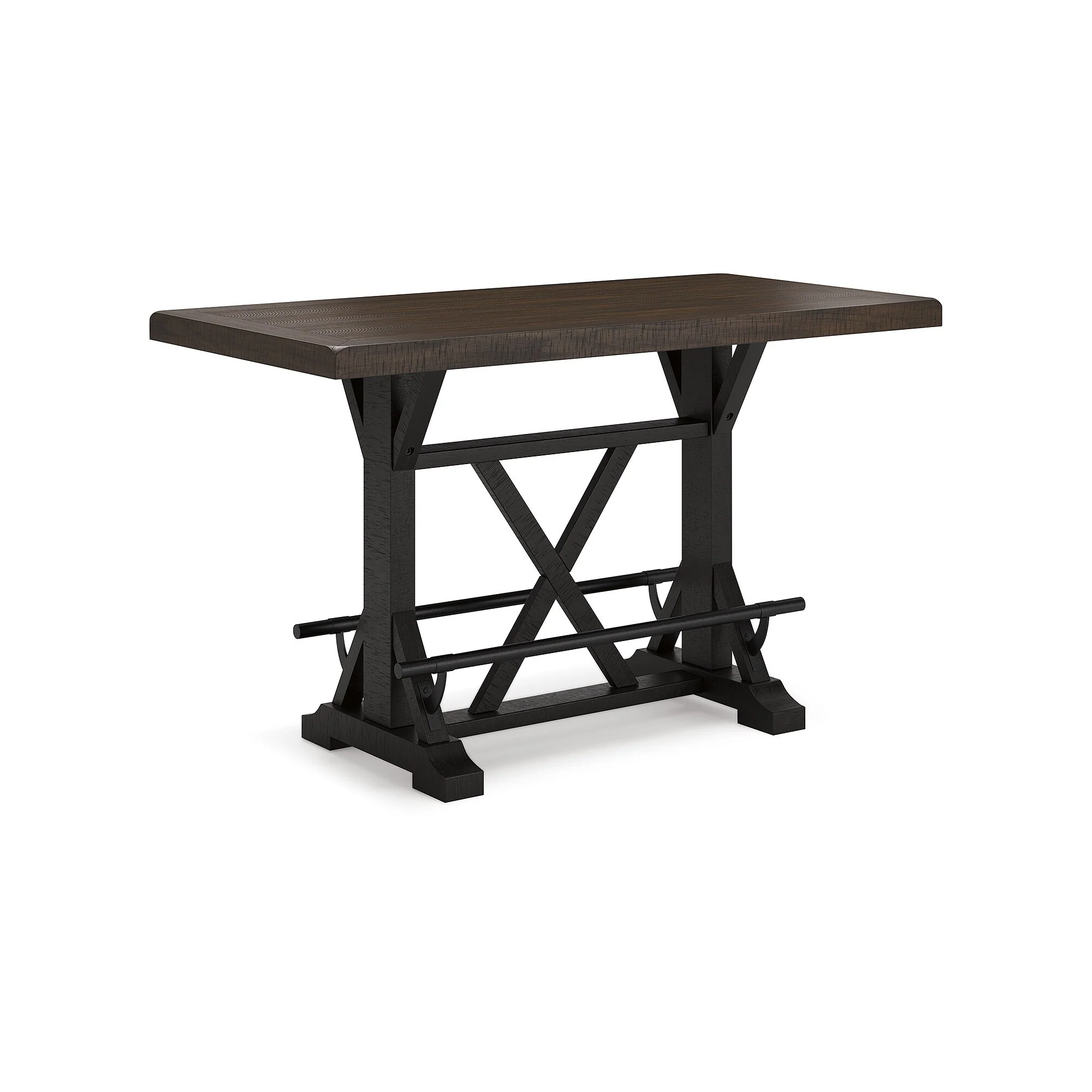 Signature Design by Ashley Valebeck Black/Brown Rectangular Dining Counter Table - 30W x 60D x 36H