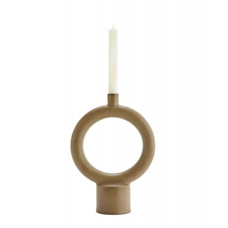 - Bougeoir Grès Marron 15X15