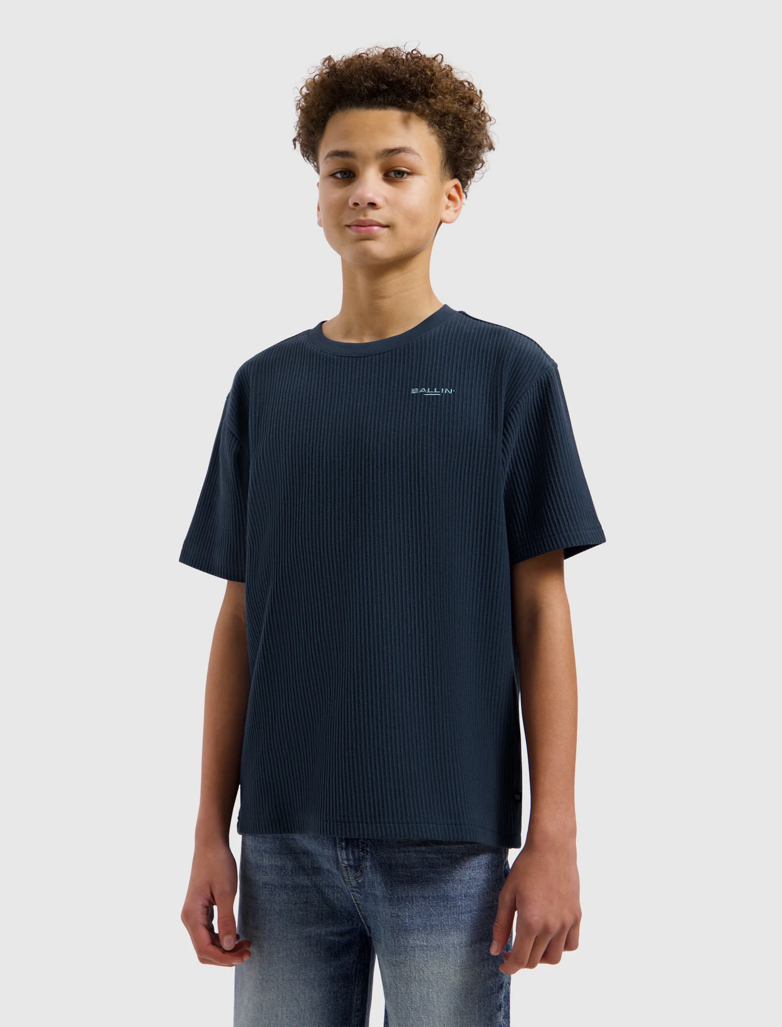 Junior Vertical Stripes T-shirt | Navy