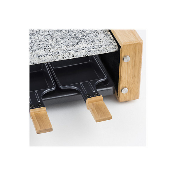 Appareil a raclette/grill HKoeNIG - 8 personnes - Design bois - Surface de cuisson 38x19,5 cm - Puissance 1200W