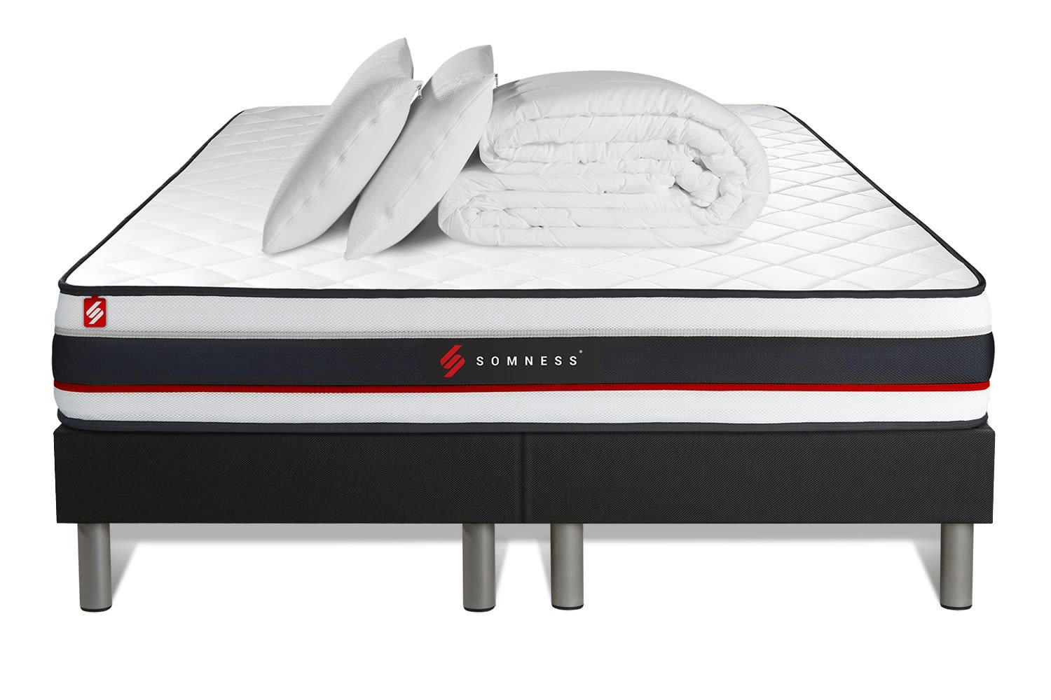FORM - Pack matelas sommier 160x200 oreiller couette
