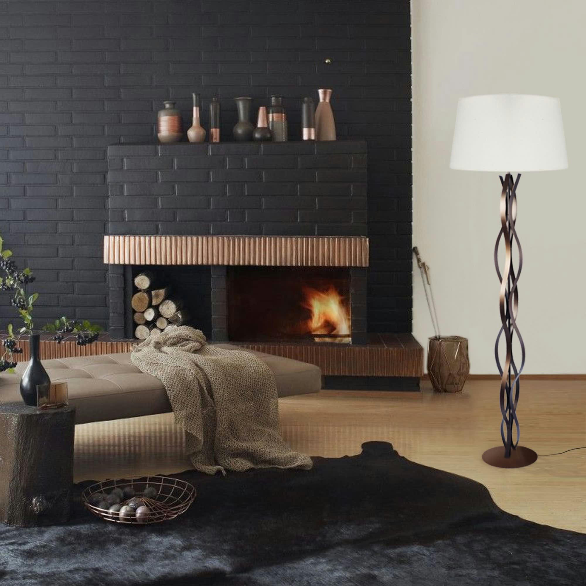 ONDAS - Lampadaire métal bronze