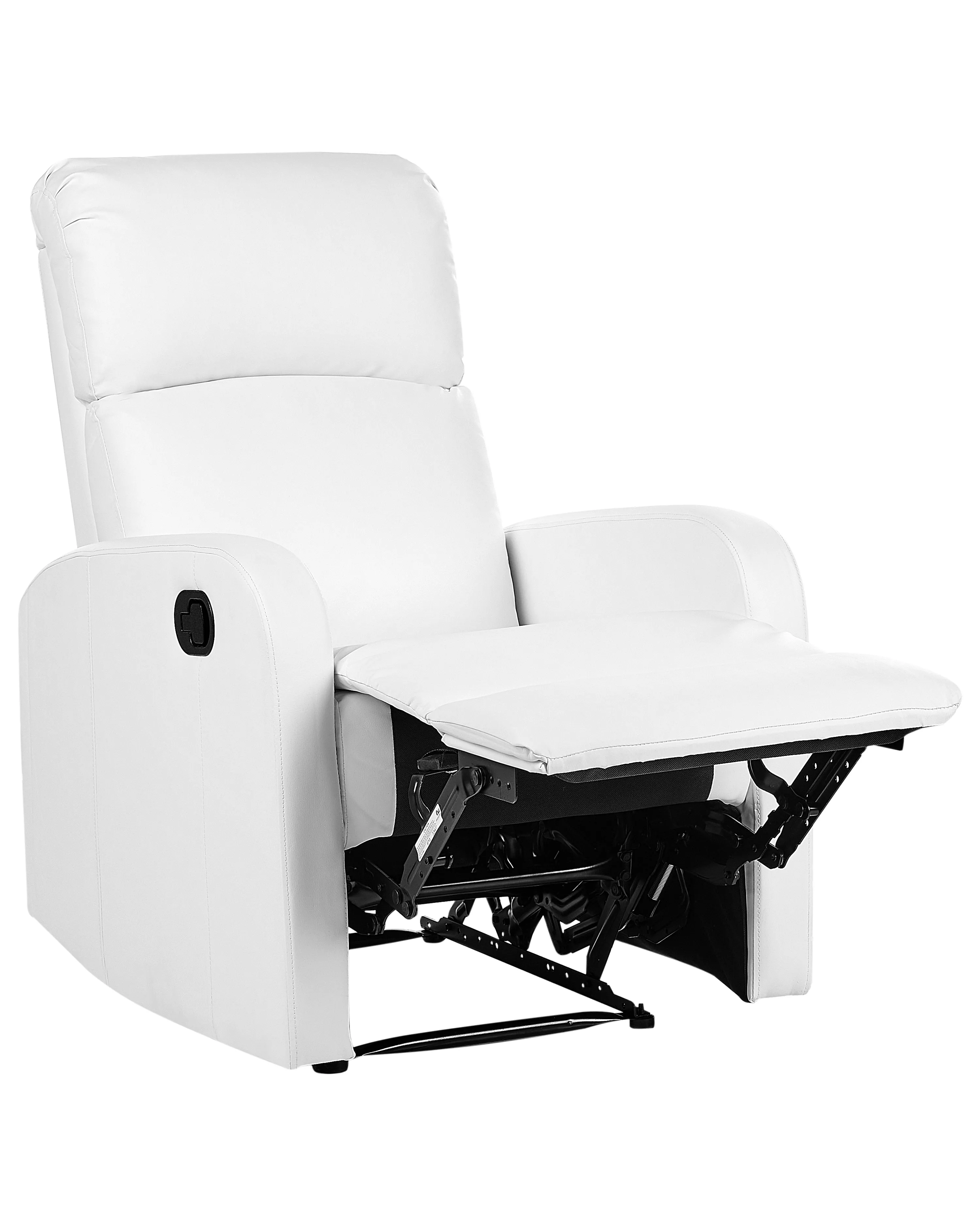 Recliner Chair VIRRAT with Footrest Faux Leather White