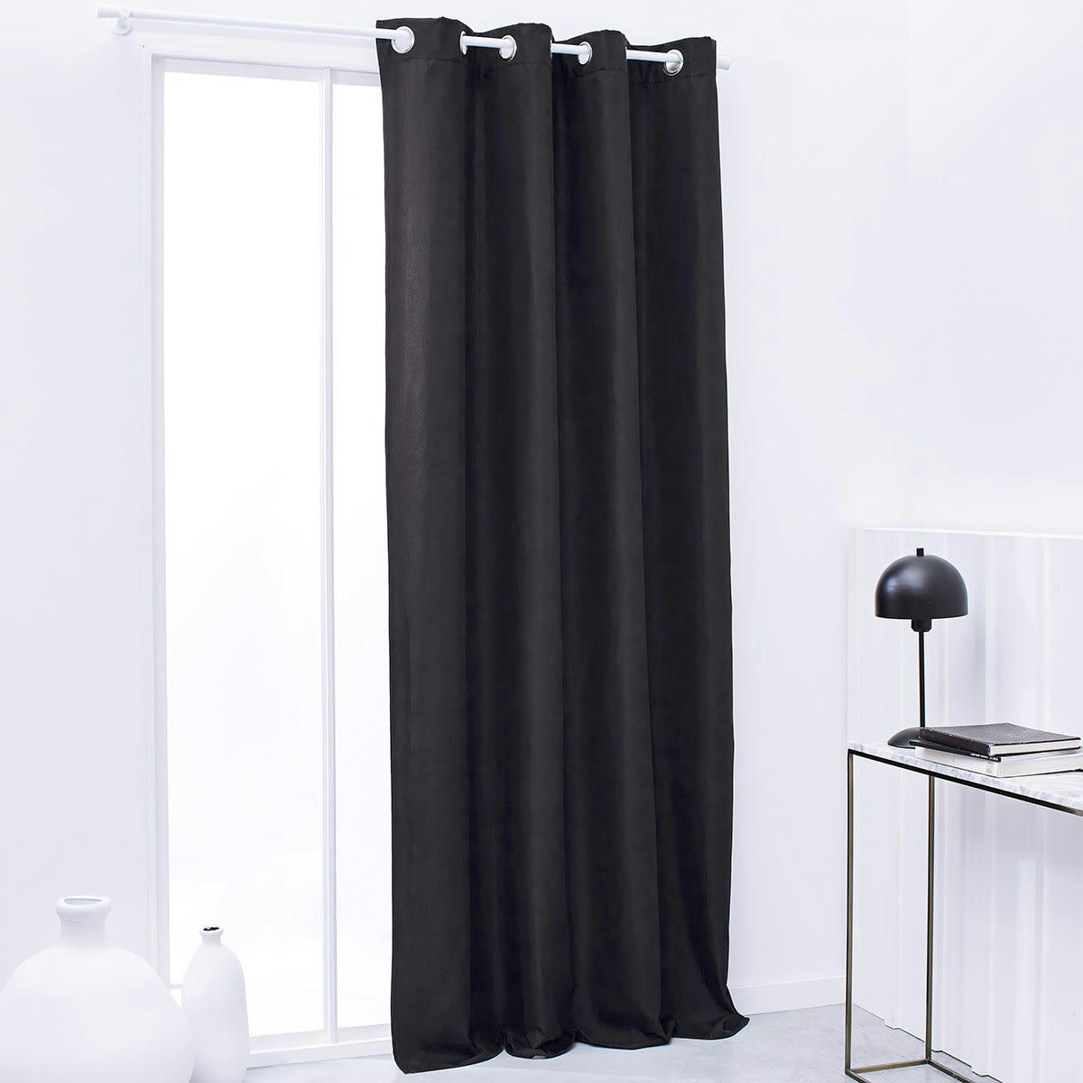 ESSENTIAL - Rideau isolant en Polyester Gris anthracite 140x240cm