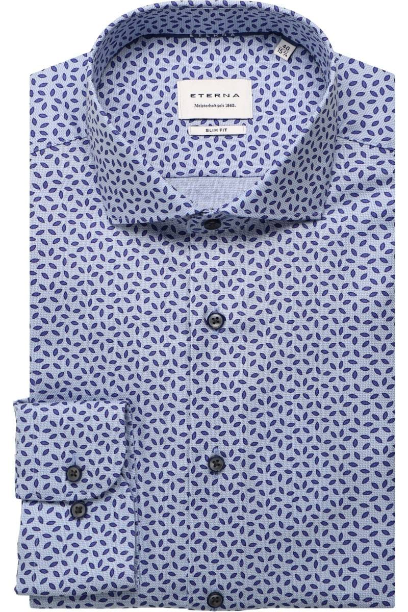 ETERNA Slim Fit Hemd mittelblau, Bedruckt