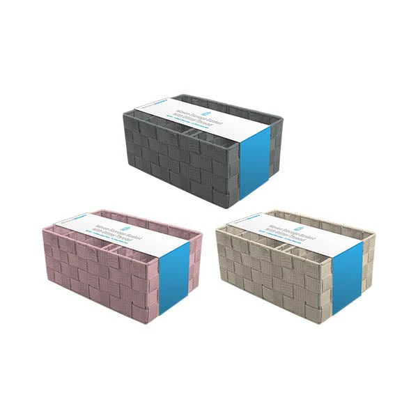 Woven Storage Basket With Glitter 3 Pk