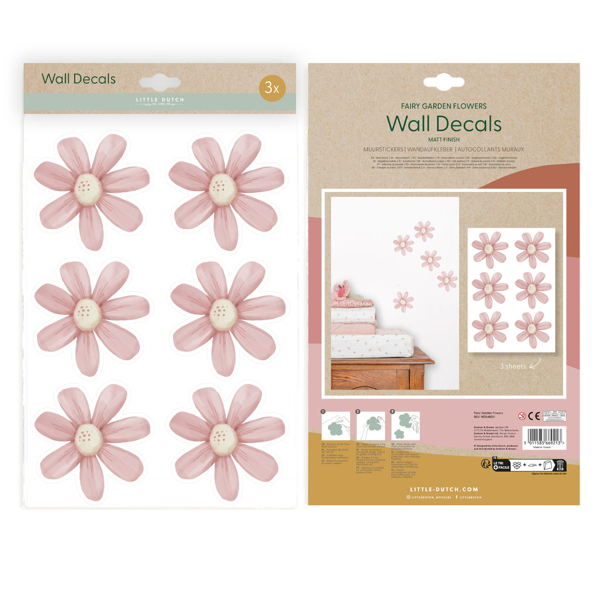 Little Dutch Muurstickers Fairy Garden Flowers - 30x21cm