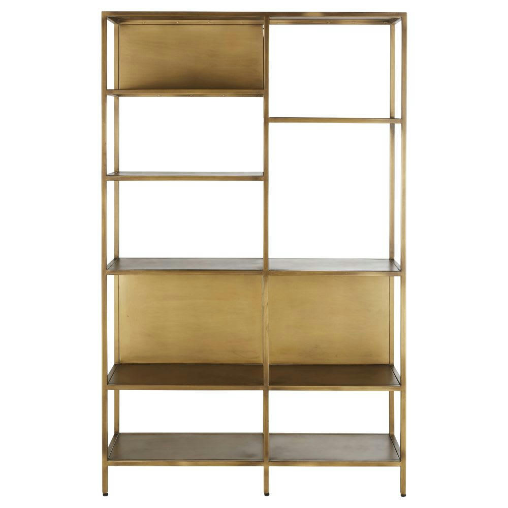 Peaky - Etagère industrielle en métal coloris laiton patiné et vieilli