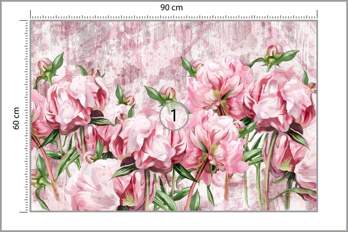 Fototapeta Peonie Na Betonie 90x60cm