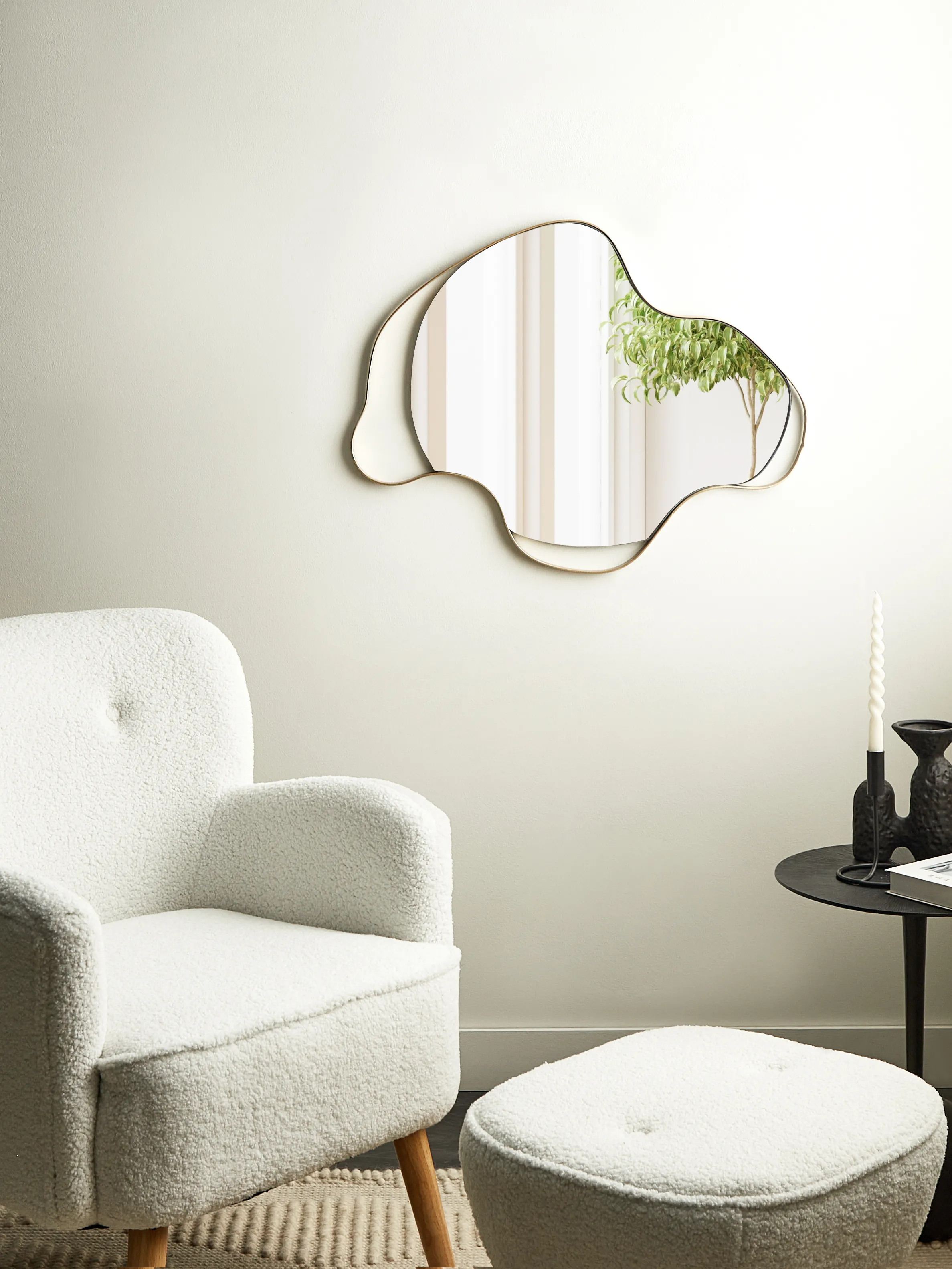 Wall Mirror MELUN 77 cm 59 cm Metal Gold