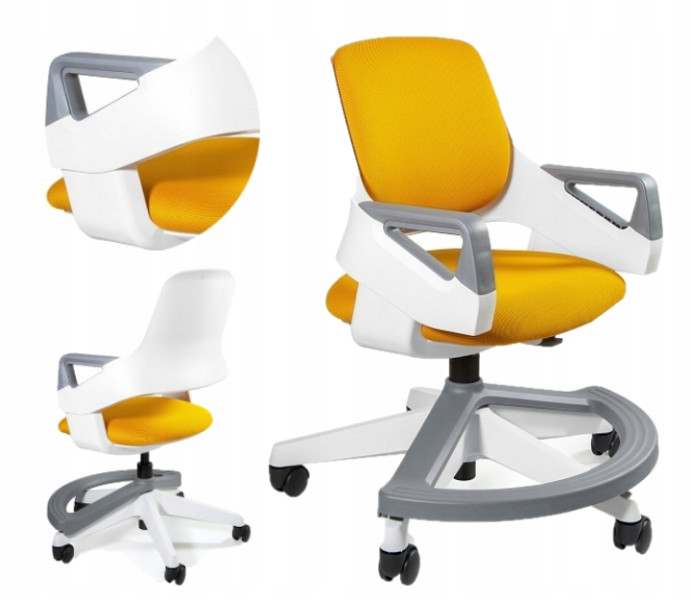 Ergonomiczny fotel obrotowy dla dziecka ROOKEE Honey/zółty