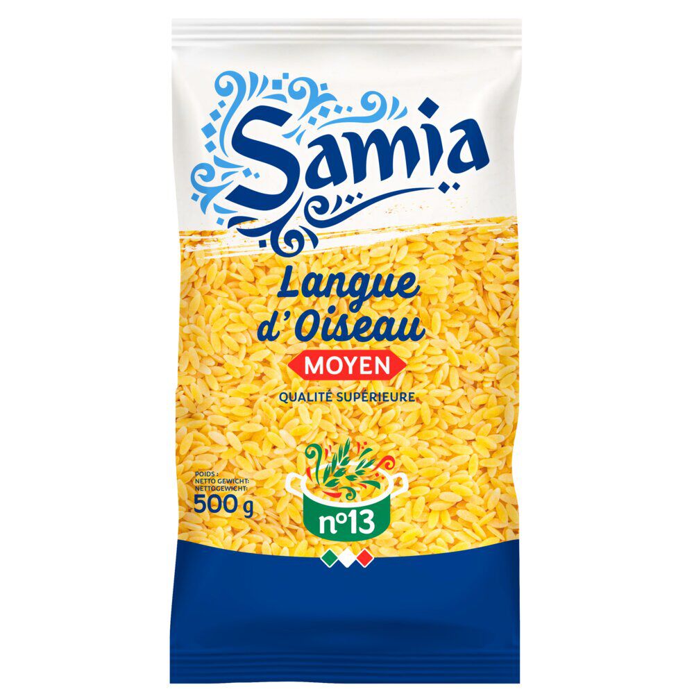 Pâtes Samia langue d'oiseau taille moyen 500g
