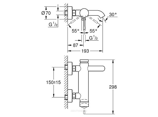 GROHE ESSENCE Mitigeur monocommande Bain / Douche 33624DC1