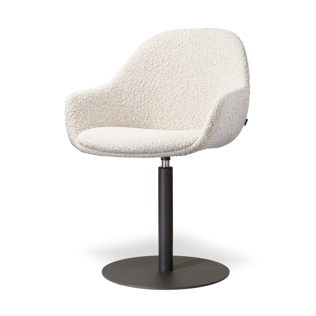 Nolon Niva-Mae tulp eetkamerstoel bouclé beige - zwart onderstel