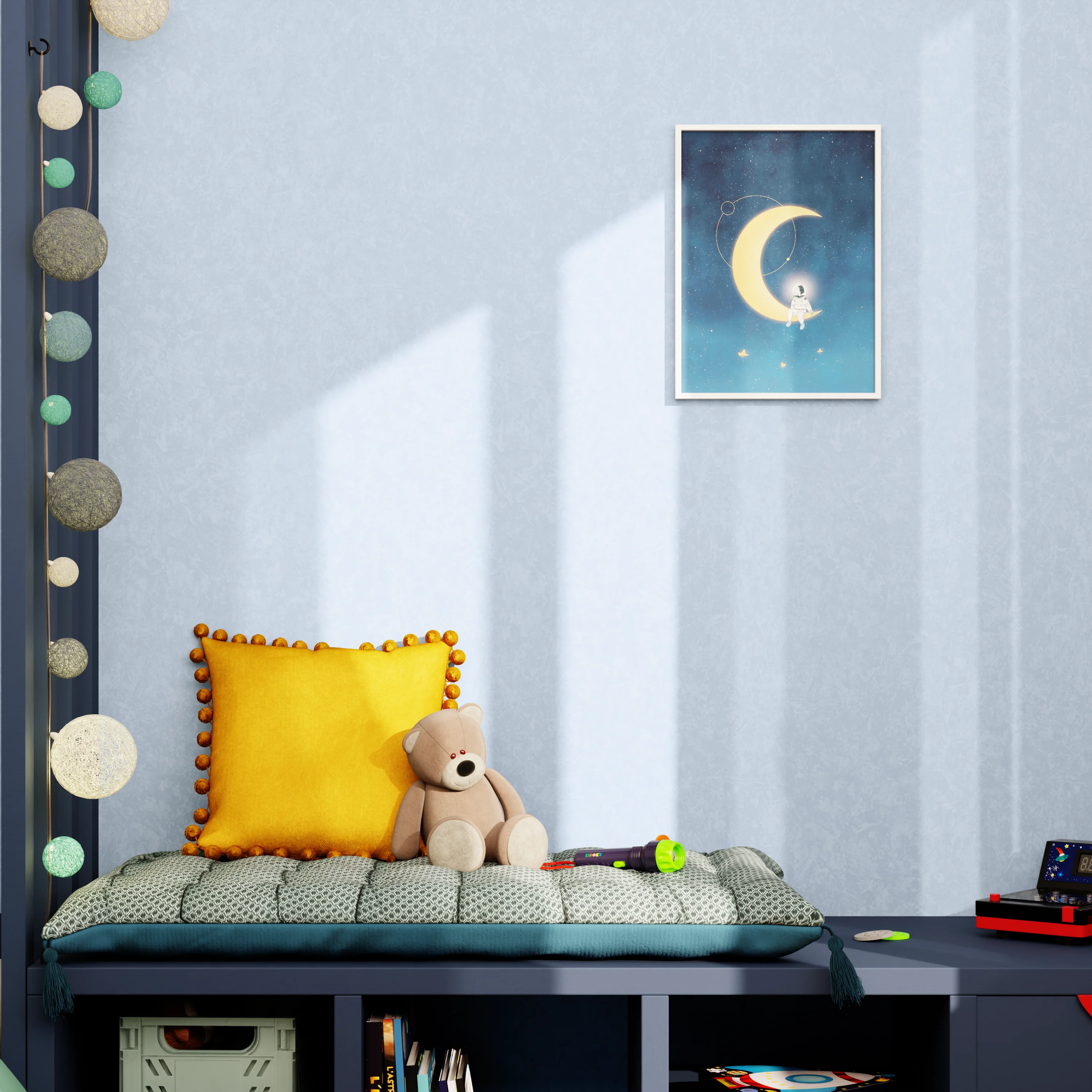 4MURS Papier peint vinyle SYDNEY coloris bleu ciel