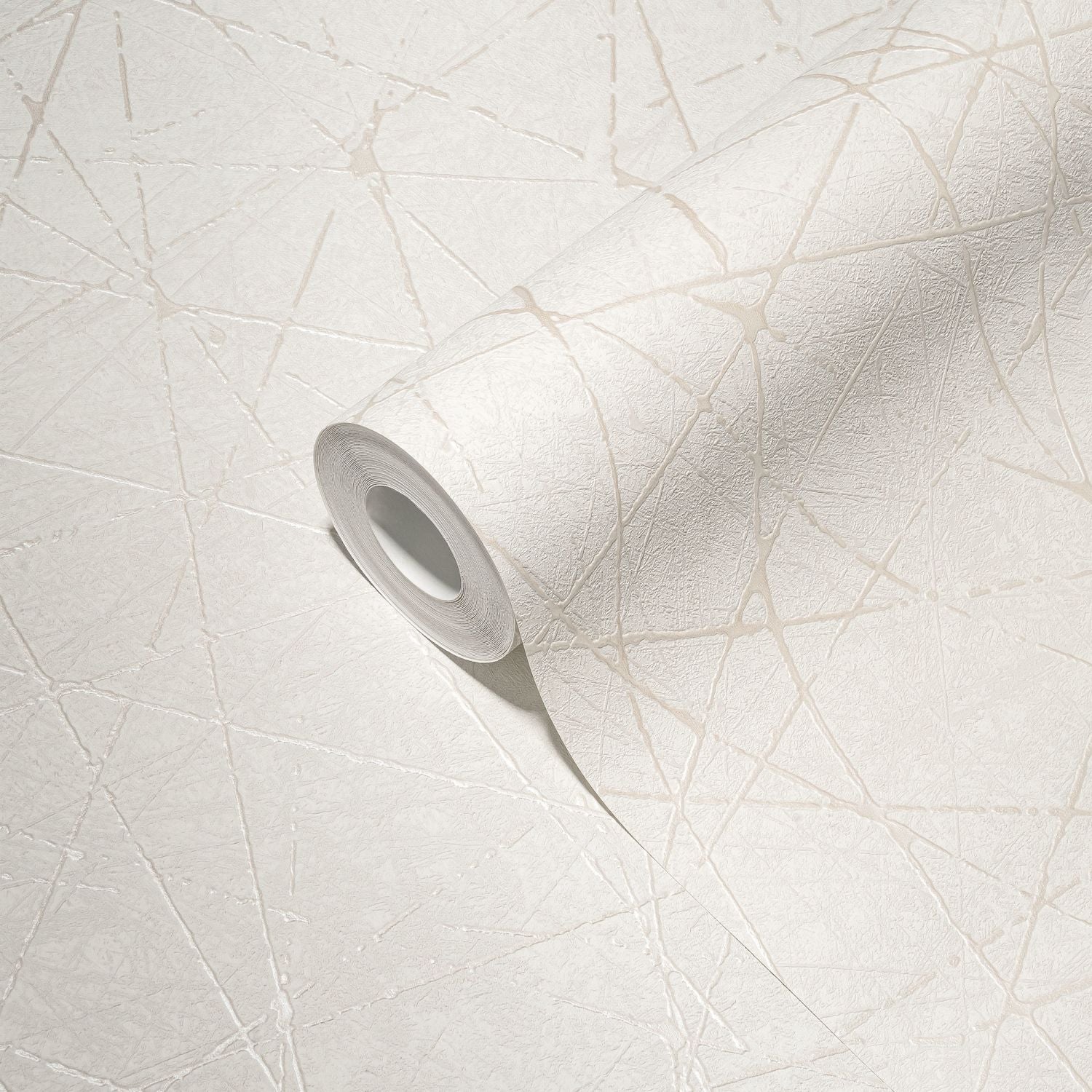 Livingwalls behang betonlook wit, crème en zilver - 53 cm x 10.05 m - AS-391771