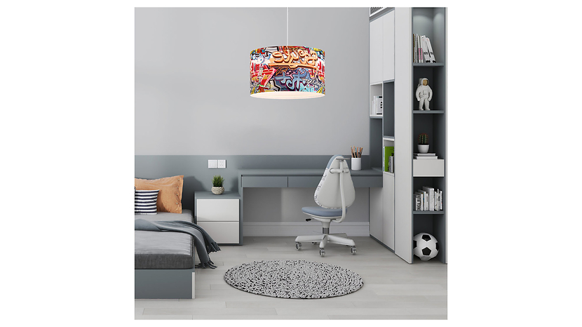 Lampa wisząca Graffiti metalowa wielokolorowa