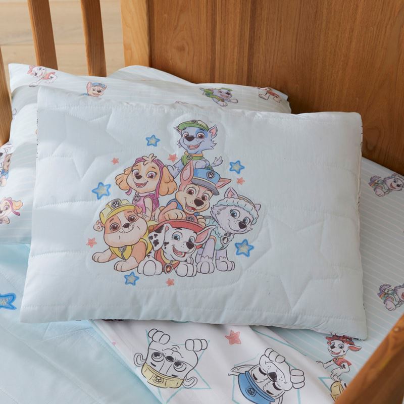 Paw Patrol Pals Ice Blue Quilted Cot Quilt Cover Set