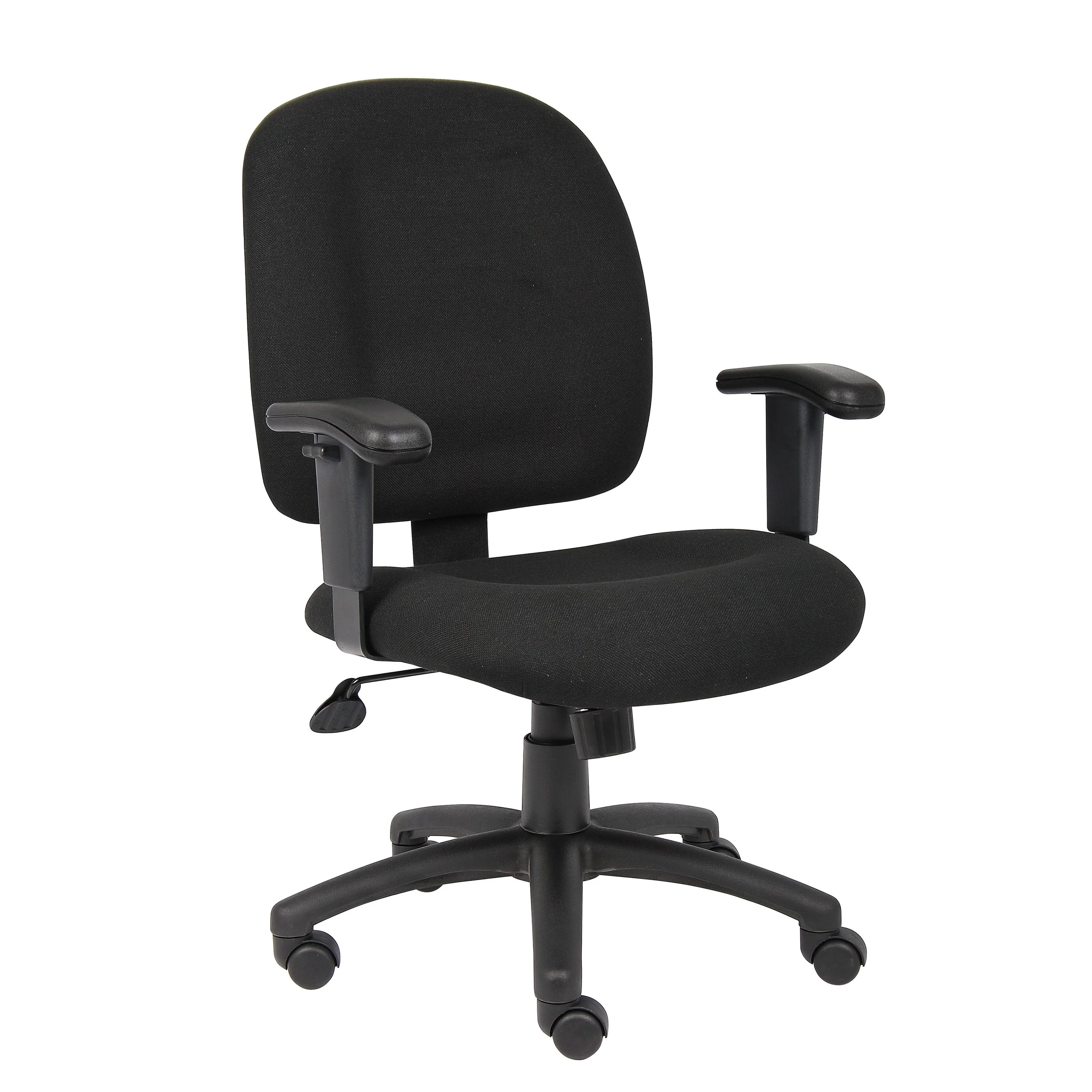 Boss Black Fabric Task Chair With Adjustable Arms