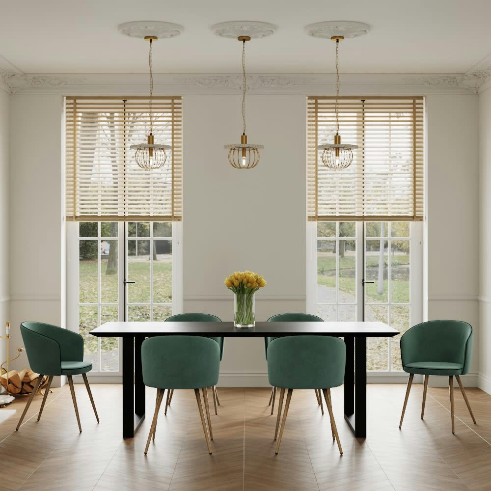 ADOK - Table rectangulaire 8 personnes en bois de teck recyclé noir 220 cm