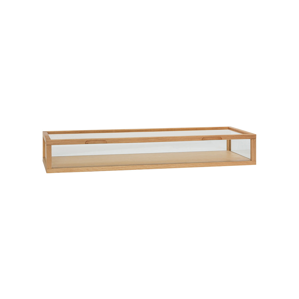 Hübsch vitrinekast View - glas/mdf/eikenfineer/eikenhout - 80x30xh12cm
