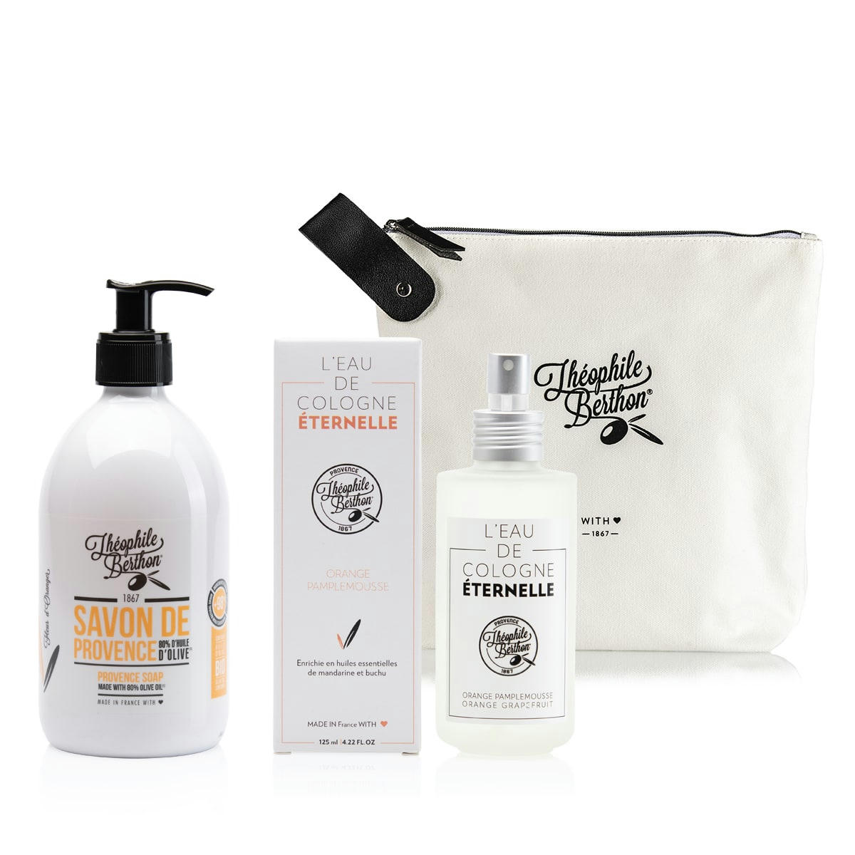 KERALA - Trousse cologne orange pamplemousse et savon fleur d’oranger