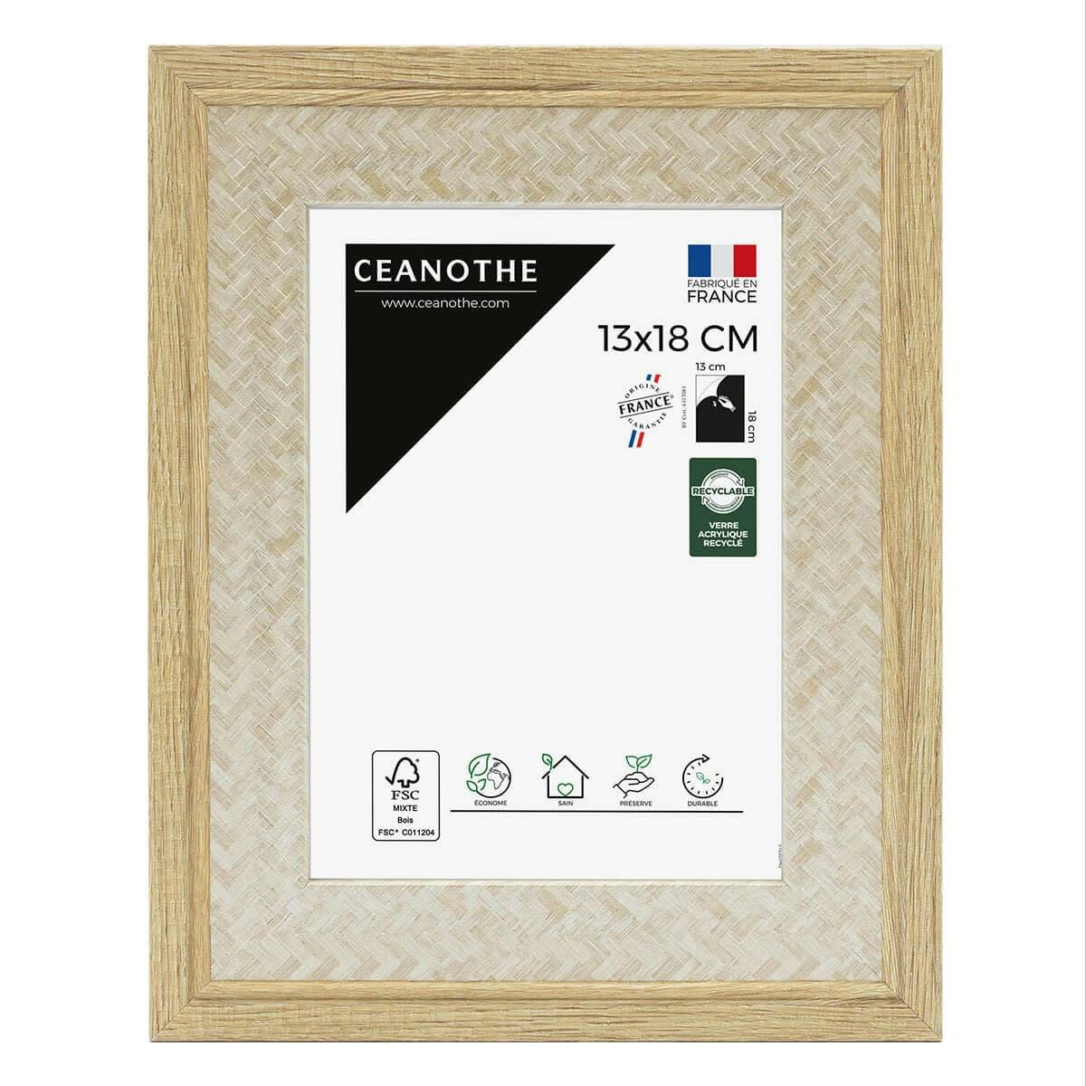 PALMA - Cadre photo bois 13x18 cm résine recyclée