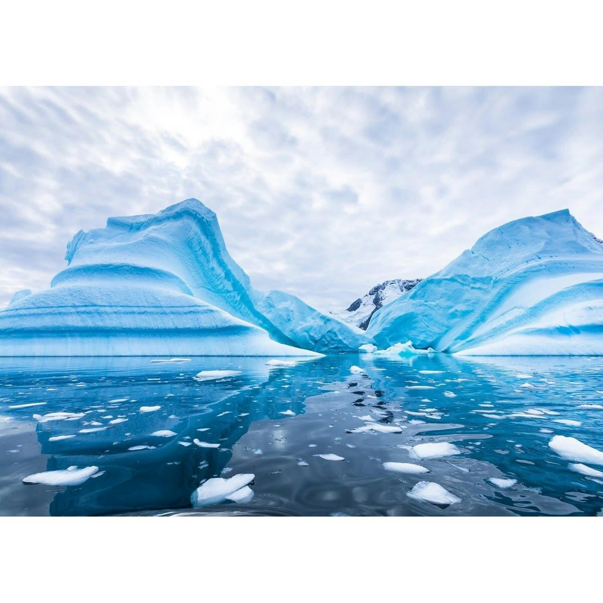 GRANDS ESPACES - Tableau sur verre paysage blanc 45x65 cm