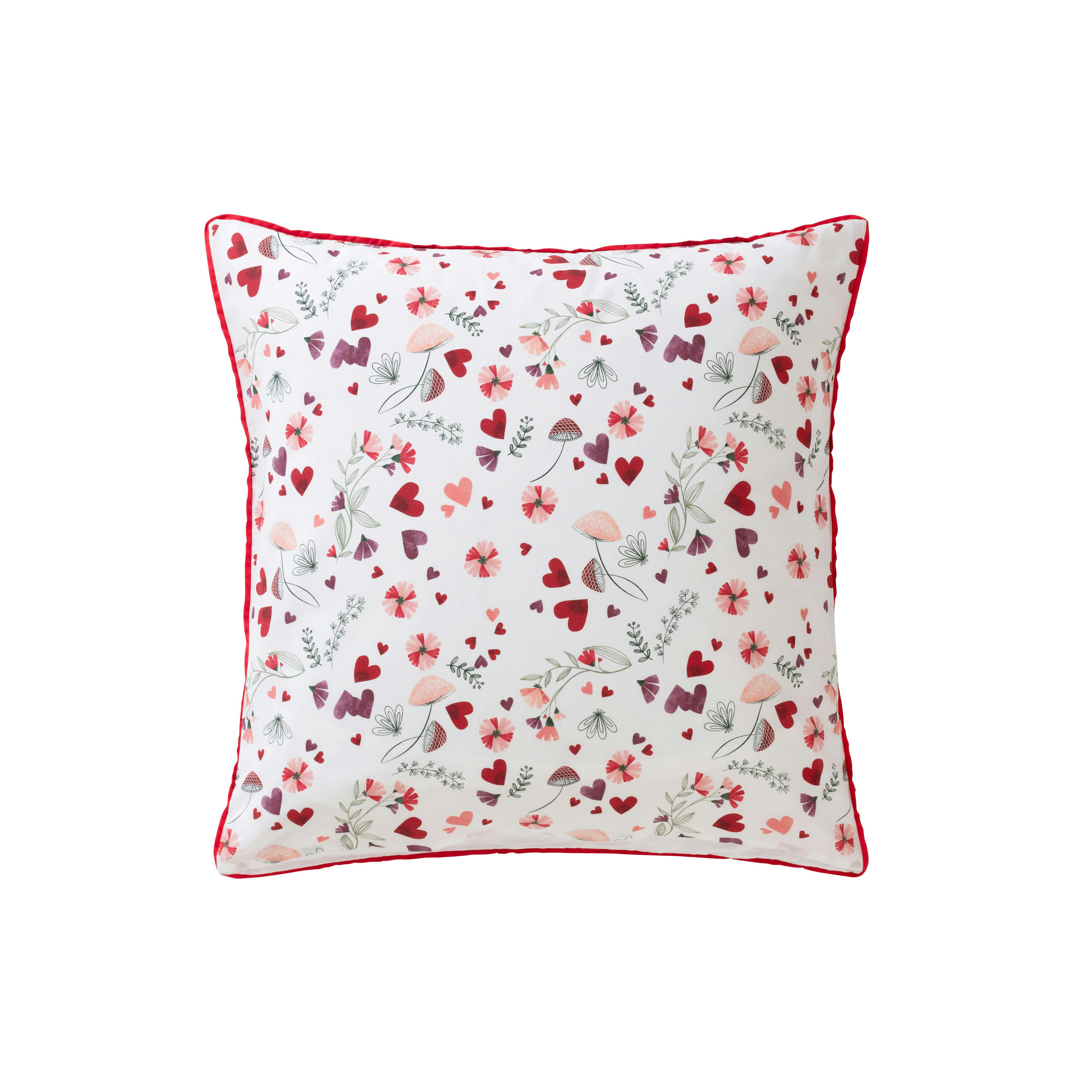 MESREVES - Taie d'oreiller carré imprimé rose 64 x 64 cm