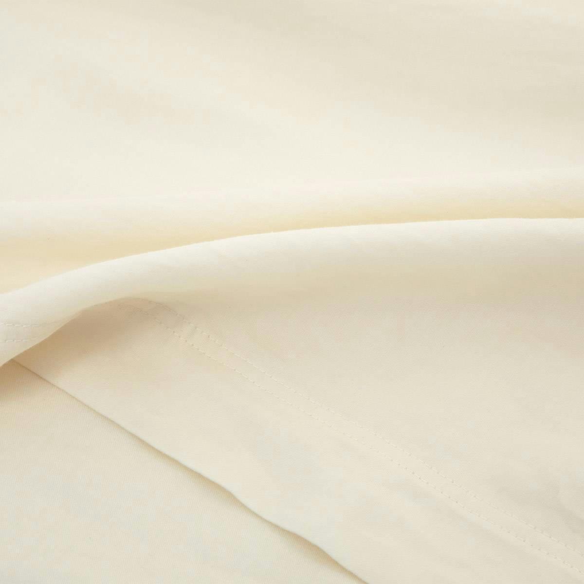 PALERME - Drap plat en satin de coton lavé ecru 270 x 300 cm