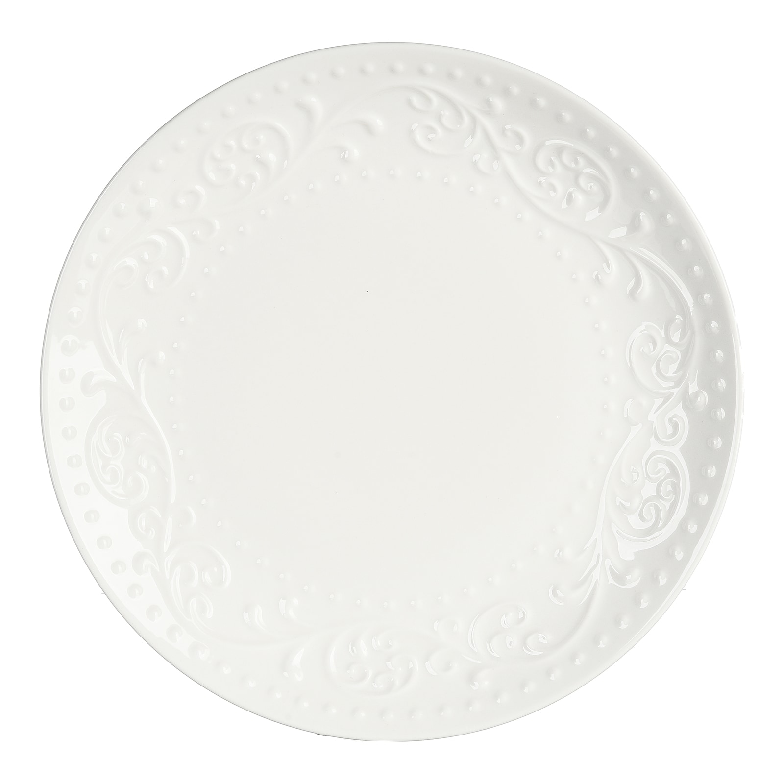Speiseteller Relief Floral Creme, ⌀ 28 cm, H 25 mm