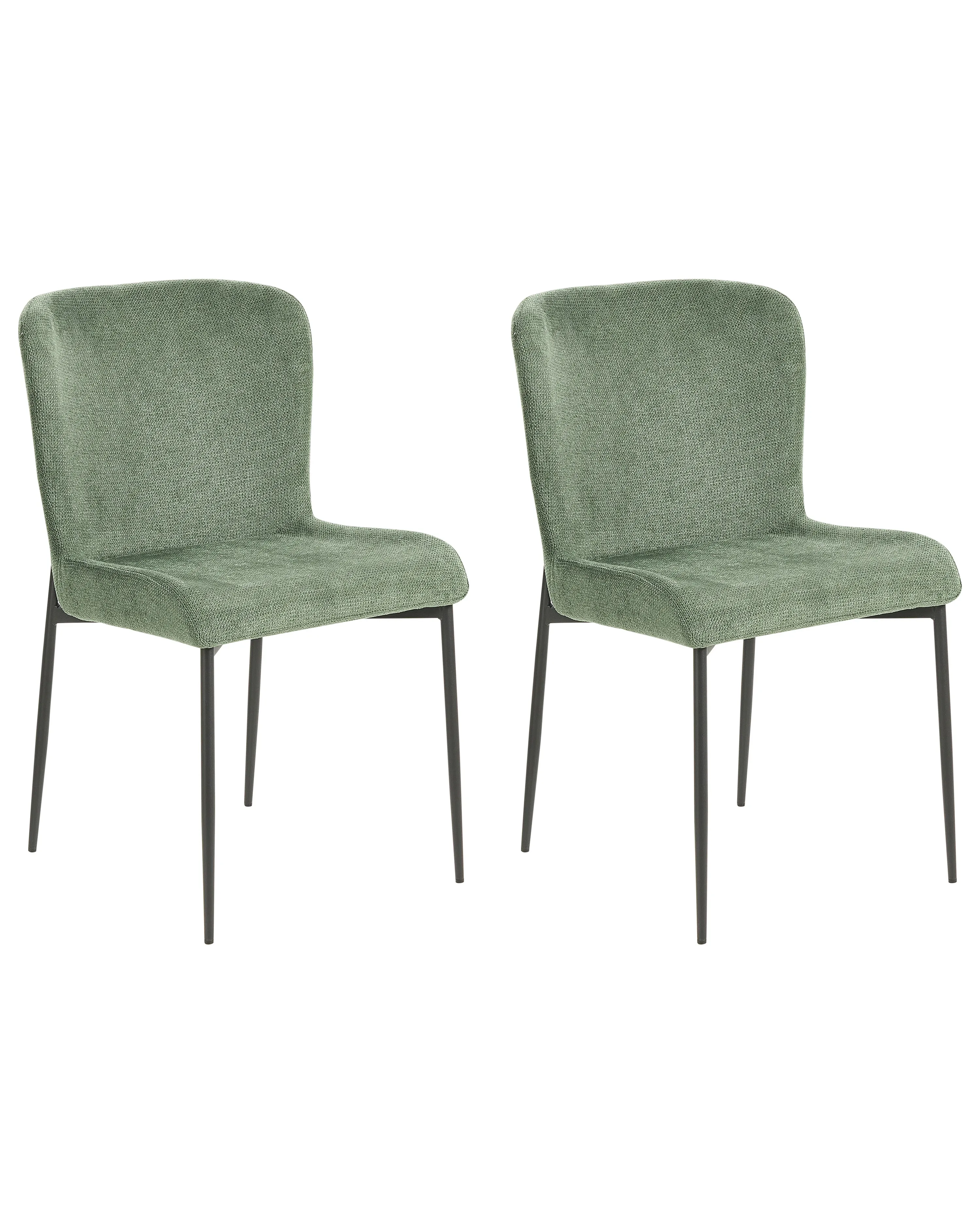 Set of 2 Dining Chairs ADA Fabric Dark Green