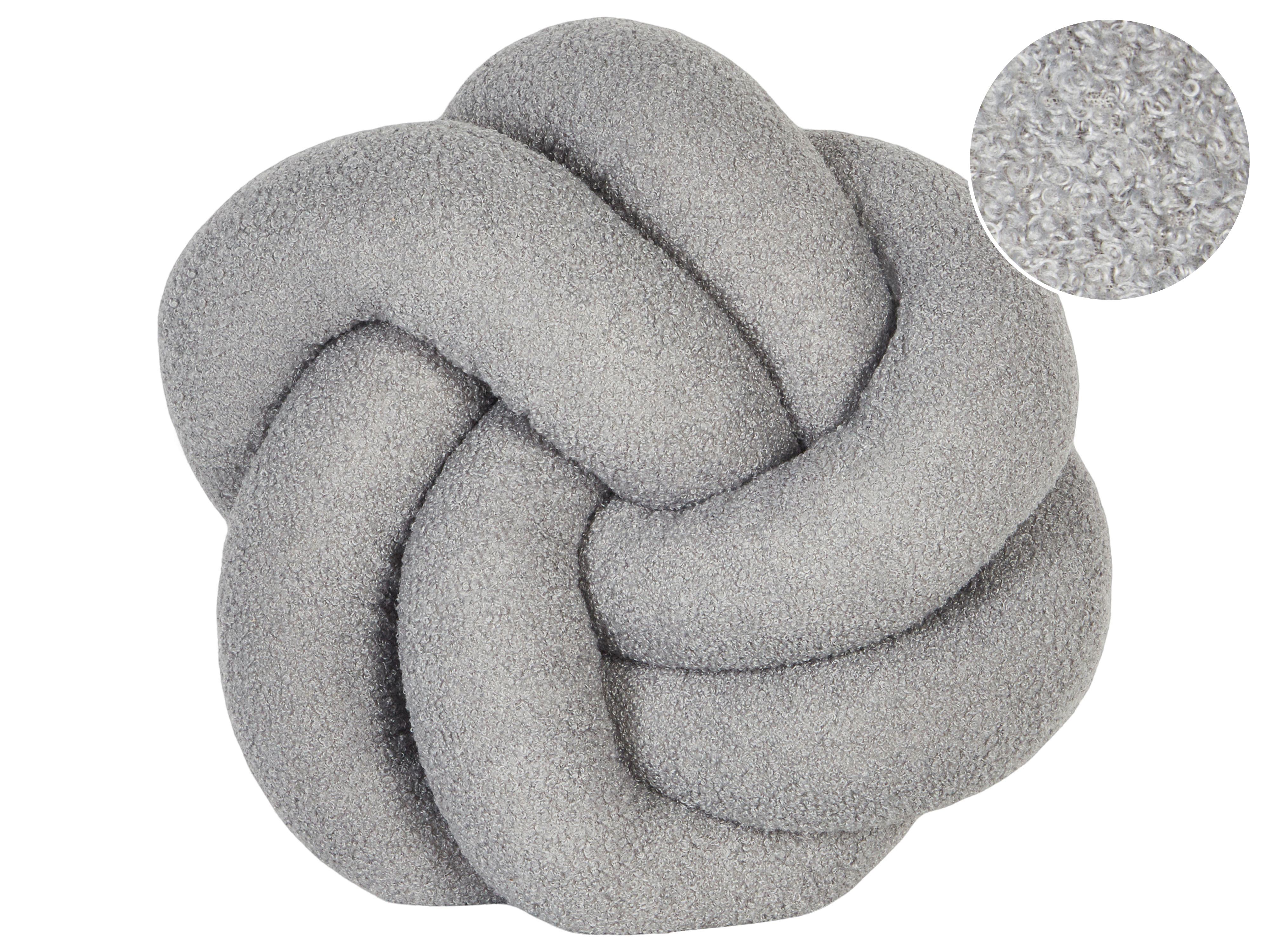 Throw Cushion ANGELONIA Boucle 45 x 45 cm Grey Solid